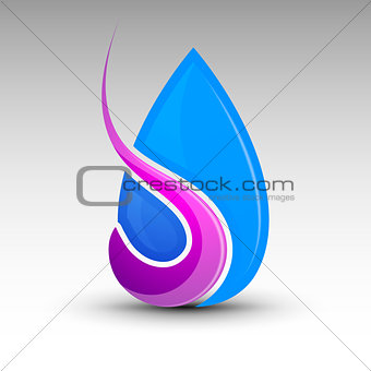 Drop and abstract purple curl