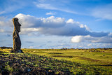 Moai statue, ahu akapu, easter island