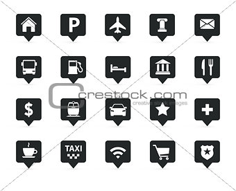 Navigation, direction, maps, traffic icons set 
