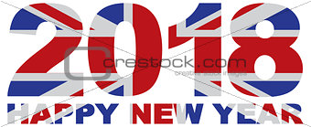 2018 Numerals with Union Jack Flag Illustration