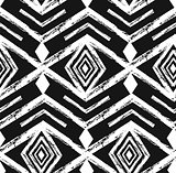 Black tribal Navajo vector seamless pattern with doodle elements. aztec abstract geometric art print. ethnic hipster backdrop. Wallpaper, cloth design, fabric, paper, textile. Hand drawn
