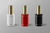 Set of realistic vector nail polish package