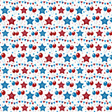 American USA flag seamless patterns. Independence Day, July 4 concept, repeating texture, endless background. Vector illustration.