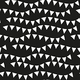 Black monochrome seamless patterns. Geometric repeating texture, endless background. Vector illustration.
