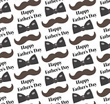Mustache, Bow tie seamless patterns. Father s Day holiday concept repeating texture, endless background. Vector illustration.