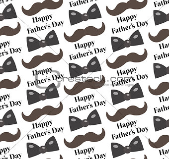 Mustache, Bow tie seamless patterns. Father s Day holiday concept repeating texture, endless background. Vector illustration.
