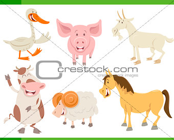 farm animal characters set