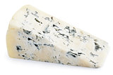Soft blue cheese with mold isolated on white