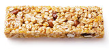 granola bar (muesli or cereal bar) isolated on white