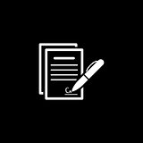 Signing Contract Icon. Business Concept. Flat Design.