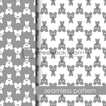 set of seamless pattern with mouse. vector