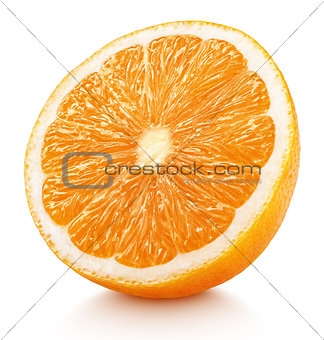 half of orange citrus fruit isolated on white