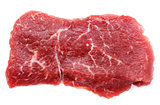 fresh raw beef steak isolated on white