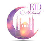 Eid Mubarak background with low poly design 