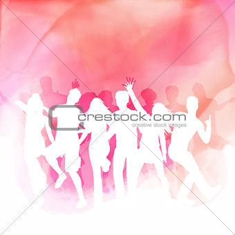 Party people on a watercolour background