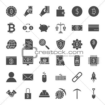 Cryptocurrency Solid Web Icons