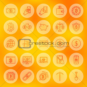Line Bitcoin Web Icons
