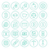 Line Cryptocurrency Circle Icons