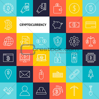 Vector Line Cryptocurrency Icons