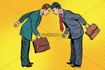 Business competition, two businessman in conflict