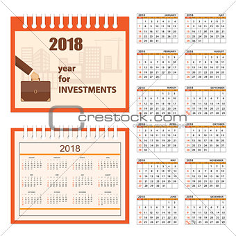 business calendar for wall 2018