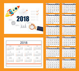 Business calendar for wall or desk year 2018