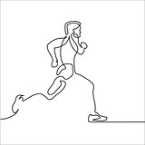 Sport running man on white background.