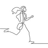 Sport running woman on white background.