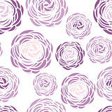 Seamless pattern with purple flowers