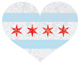 Chicago City Flag Heart Texture Illustration
