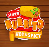 Burrito hot and spicy logo.