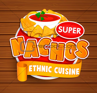 Nachos ethnic cuisine logo.