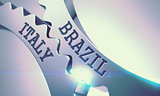 Brazil Italy - Mechanism of Metal Cog Gears. 3D.