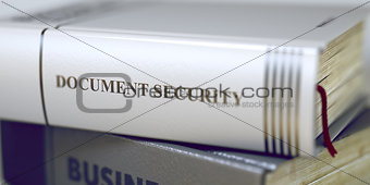 Document Security Concept on Book Title. 3D.