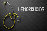 Hemorrhoids Concept on Chalkboard. 3D Illustration.