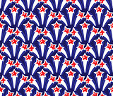 Independence Day of America seamless pattern. July 4th endless background. USA national holiday repeating texture with stars. Vector illustration.