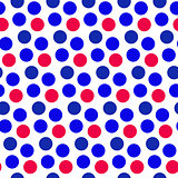 Independence Day of America seamless pattern. July 4th an endless background. USA national holiday repeating texture with polka dots. Vector illustration.