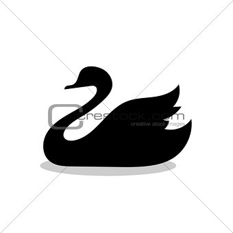 Swan bird black silhouette animal