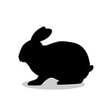 Bunny rodent black silhouette animal