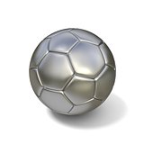 Silver football - soccer ball isolated on white background. 3D