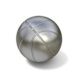 Silver basketball ball isolated on white background. 3D