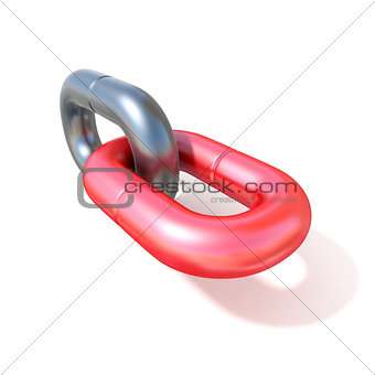 Single chain link icon 3D