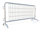 Steel barricades, isolated on white background. Side view