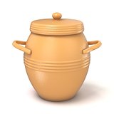 Clay pot with lid. 3D