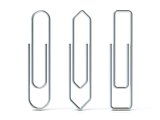 Paper clips isolated over white background, Three basic shapes. 