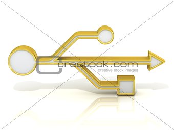 USB 3D golden sign