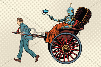 People rickshaw ride robot