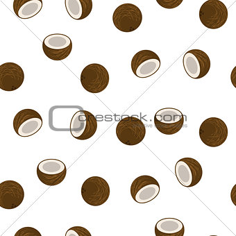 Coconut seamless vector pattern.