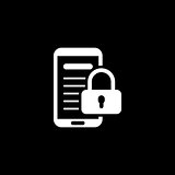 Mobile Security Icon. Flat Design.