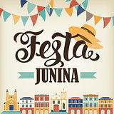 Festa Junina illustration. Vector banner. Latin American holiday.